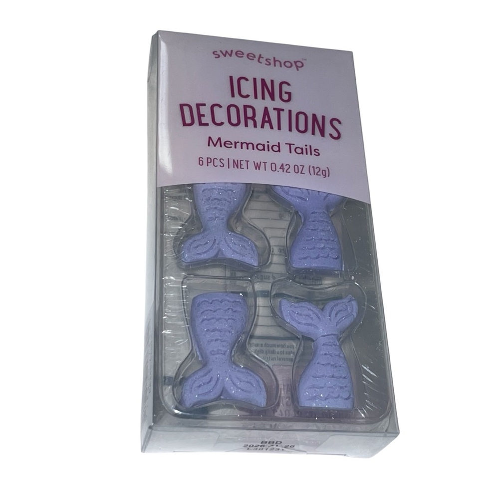 Sweetshop Icing Decorations Mermaid Tails Purple for Cakes Cupcakes Cookies